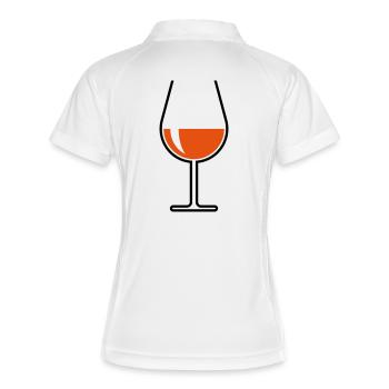 XRoséweinglas Bauchig Offen (Roséwein / Wein / 2C) - Frauen Polo atmungsaktiv - Weiß/Navy - Hinten