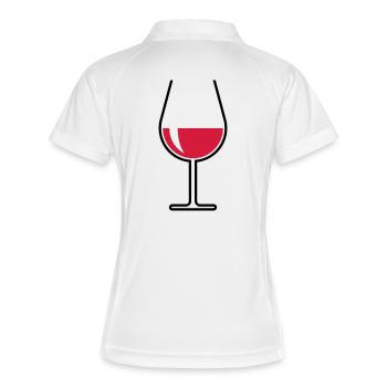 X1x GuteStimmung (Red) - Frauen Polo atmungsaktiv - Weiß/Navy - Hinten