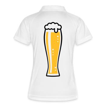 Verre à bière de blé (Bière / Verre de blé / Verre à bière / 2C) - Polo respirant Femme - blanc/marine - Dos