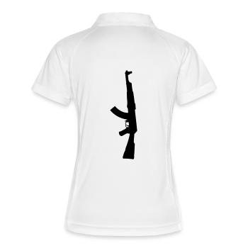 ak47 - Frauen Polo atmungsaktiv - Weiß/Navy - Hinten