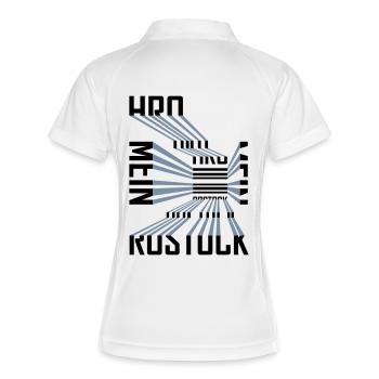 mein Rostock - Frauen Polo atmungsaktiv - Weiß/Navy - Hinten