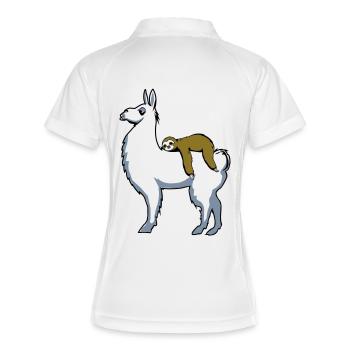 Llama and sloth - Women's Polo breathable - white/navy - Back