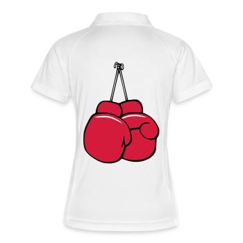 Boxe vecteur de bande dessinée gants - Polo respirant Femme - blanc/marine - Dos