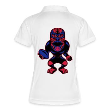 mask_blak - Polo respirant Femme - blanc/marine - Dos