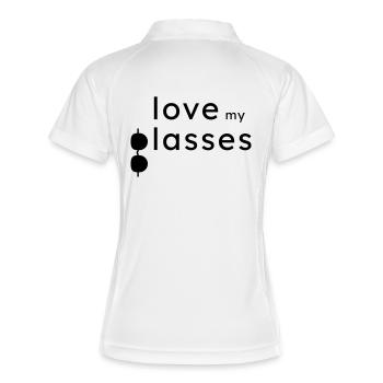 Love my Glasses - Frauen Polo atmungsaktiv - Weiß/Navy - Hinten