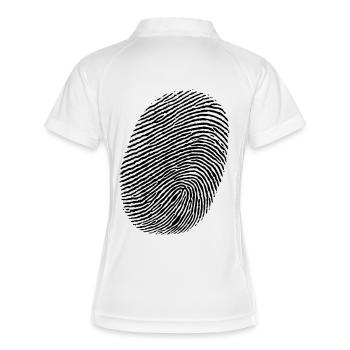 Finger - Fingerabdruck - Frauen Polo atmungsaktiv - Weiß/Navy - Hinten