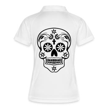 Crâne - Polo respirant Femme - blanc/marine - Dos
