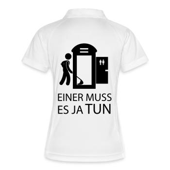 Clean mobile toilet - Women's Polo breathable - white/navy - Back