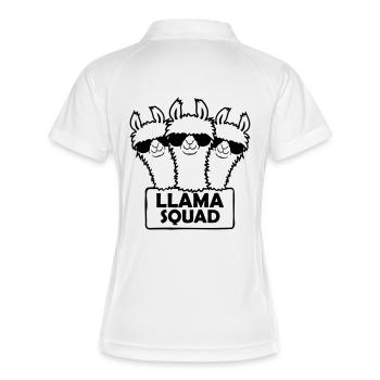 Conception d’équipe Llama Squad - Polo respirant Femme - blanc/marine - Dos