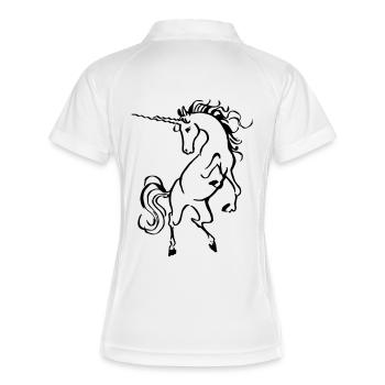Einhorn - Frauen Polo atmungsaktiv - Weiß/Navy - Hinten