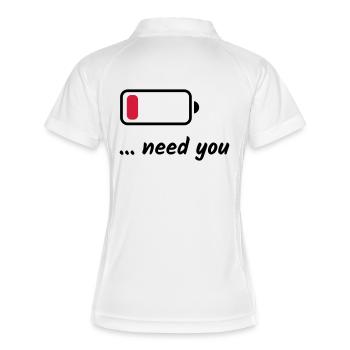 Low Battery Need You - Women's Polo breathable - white/navy - Back