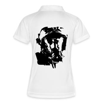 firefighter helmet contained breathing apparatus - Women's Polo breathable - white/navy - Back