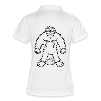 heap shit stink shit kot yeti m - Women's Polo breathable - white/navy - Back
