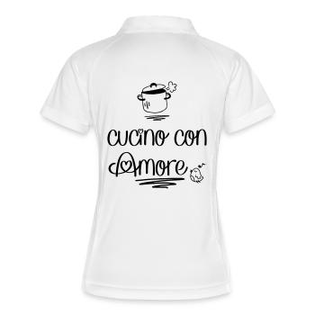 Cuisiner avec amour - Polo respirant Femme - blanc/marine - Dos