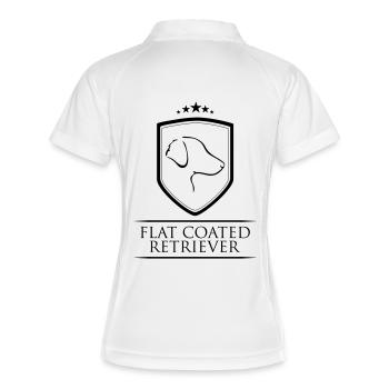 FLAT COATED RETRIEVER WAPPEN - Frauen Polo atmungsaktiv - Weiß/Navy - Hinten