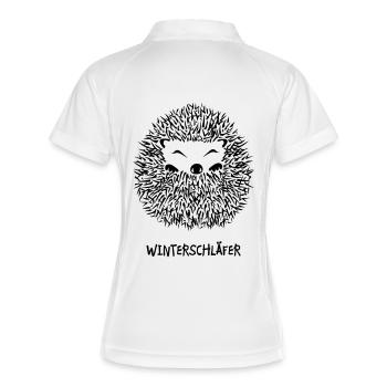 hedgehog hibernation winter sleeper tired kip - Women's Polo breathable - white/navy - Back