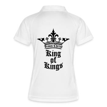 king_of_kings - Frauen Polo atmungsaktiv - Weiß/Navy - Hinten