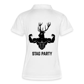 Stag Party (Deer Head, Muscleman, Bachelor Party) - Women's Polo breathable - white/navy - Back