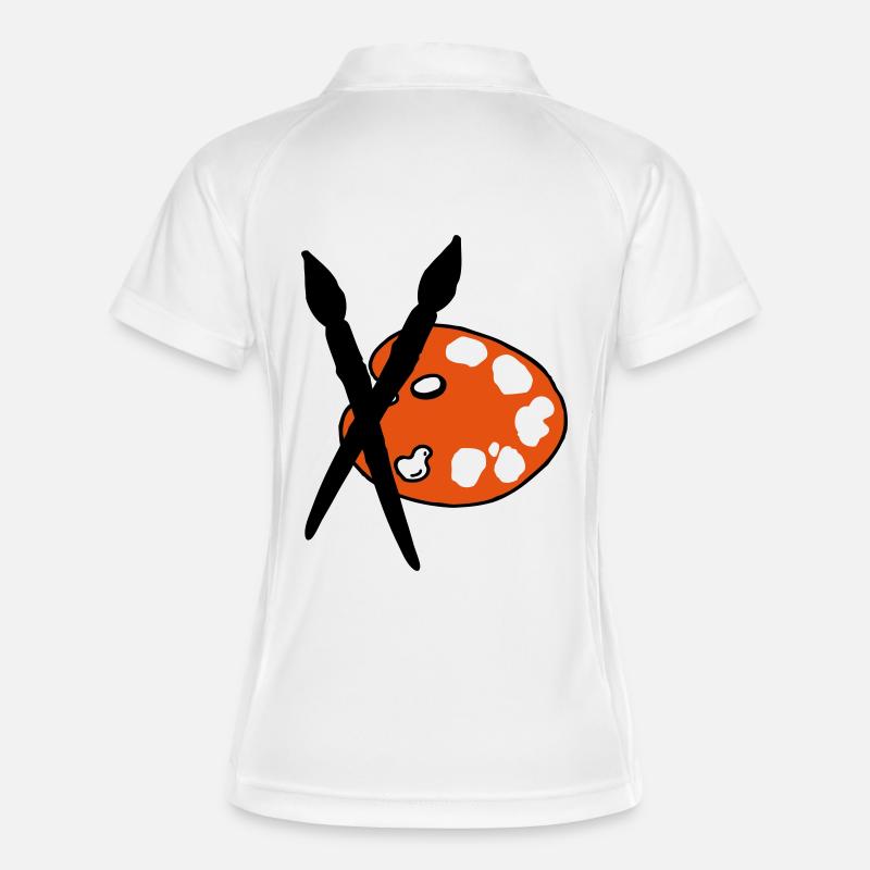 Artist - Painter - Brushes - Women's Polo breathable - white/navy