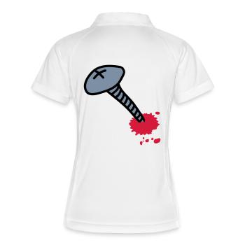 wunde_3c - Polo respirant Femme - blanc/marine - Dos
