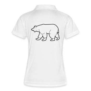 Drawing of a polar bear - Women's Polo breathable - white/navy - Back