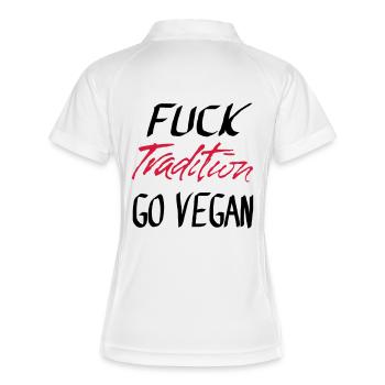 FUCK Tradition GO VEGAN - Polo respirant Femme - blanc/marine - Dos