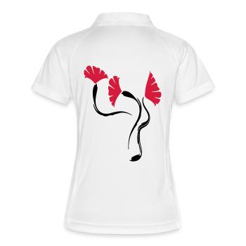 poppies_flowers - Polo respirant Femme - blanc/marine - Dos