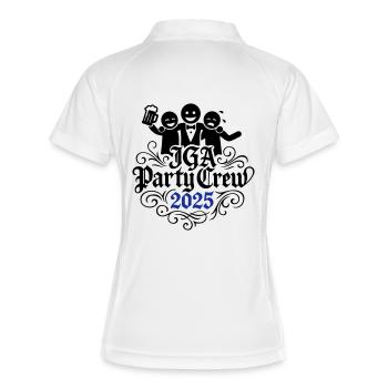 Jga Junggesellen Party Crew 2025 - Frauen Polo atmungsaktiv - Weiß/Navy - Hinten