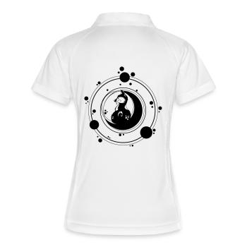 Fuchsmond - Frauen Polo atmungsaktiv - Weiß/Navy - Hinten