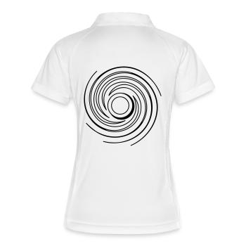 abstrakt design wirbel - Frauen Polo atmungsaktiv - Weiß/Navy - Hinten