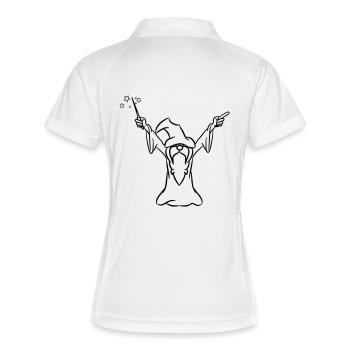 zauberer Zauberhut zauberstab - Frauen Polo atmungsaktiv - Weiß/Navy - Hinten