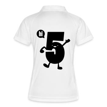 high 5 - Frauen Polo atmungsaktiv - Weiß/Navy - Hinten
