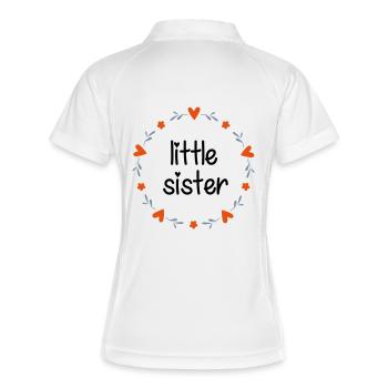little sister - Frauen Polo atmungsaktiv - Weiß/Navy - Hinten