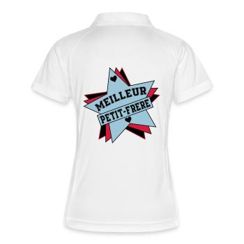 MEILLEUR PETIT FRERE - Polo respirant Femme - blanc/marine - Dos