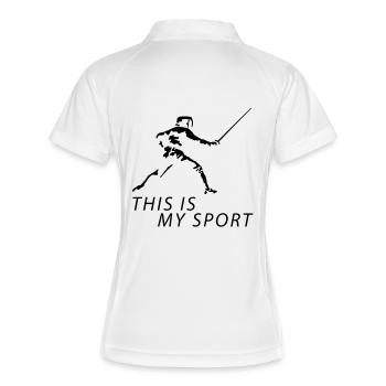 fechten_122012_b_1c - Women's Polo breathable - white/navy - Back
