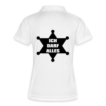 Sheriff - Frauen Polo atmungsaktiv - Weiß/Navy - Hinten