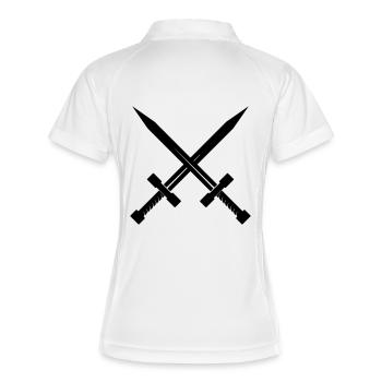 Crossed Swords - Frauen Polo atmungsaktiv - Weiß/Navy - Hinten