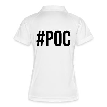 Hashtag People of Color PoC - Frauen Polo atmungsaktiv - Weiß/Navy - Hinten