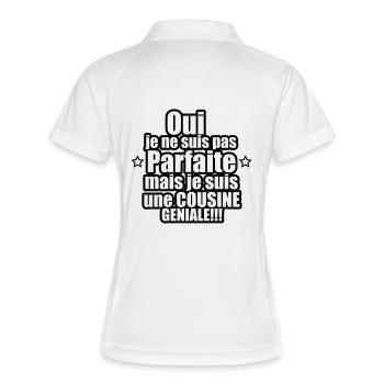 je suis une cousine géniale - Polo respirant Femme - blanc/marine - Dos