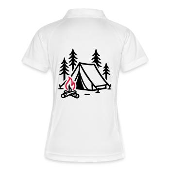 Tente Feu de camp Nature - Polo respirant Femme - blanc/marine - Dos