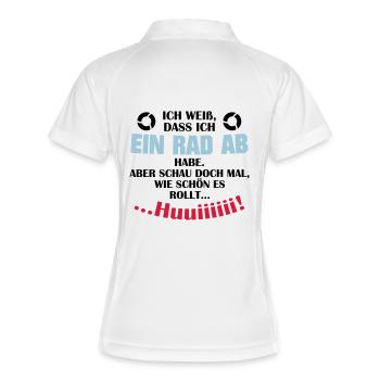 Ein Rad ab - Frauen Polo atmungsaktiv - Weiß/Navy - Hinten