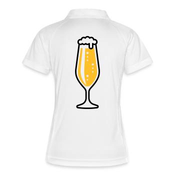 Pilsglas Schlank (Bier / Pils / Biertulpe / 2C) - Frauen Polo atmungsaktiv - Weiß/Navy - Hinten