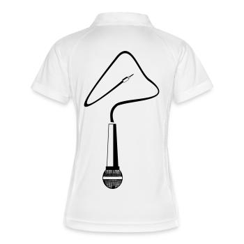 Mikro - Frauen Polo atmungsaktiv - Weiß/Navy - Hinten