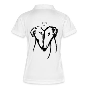 HerzKopf - Frauen Polo atmungsaktiv - Weiß/Navy - Hinten