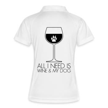 All I Need Is Wine & My Dog - Women's Polo breathable - white/navy - Back