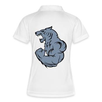 Loup tigre fort - Polo respirant Femme - blanc/marine - Dos