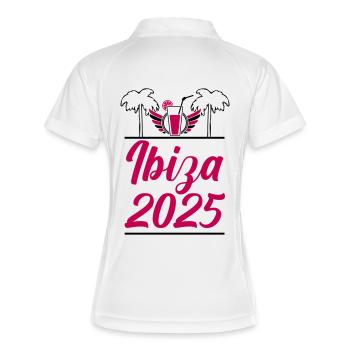 Ibiza 2025 - Frauen Polo atmungsaktiv - Weiß/Navy - Hinten