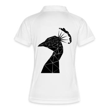 peacock - Frauen Polo atmungsaktiv - Weiß/Navy - Hinten