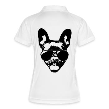 French bulldog with sunglasses - Women's Polo breathable - white/navy - Back