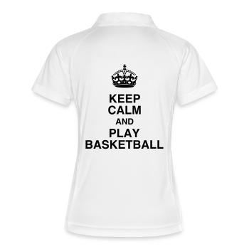 Basketball - Basket ball - Basket-ball - Baskette - Frauen Polo atmungsaktiv - Weiß/Navy - Hinten
